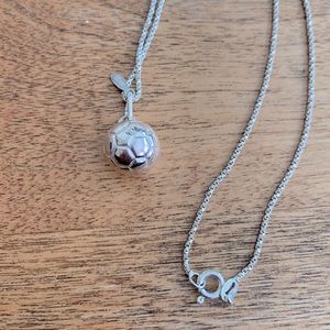 Sterling Silver Soccer Ball Necklace